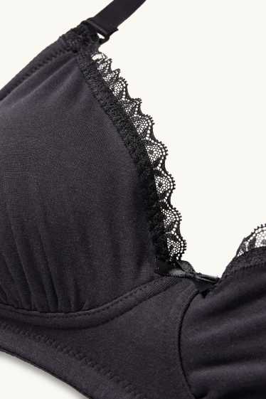 Dames - Set van 2 - voedings-BH zonder beugels - zwart