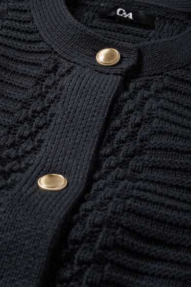 Women - Cardigan - textured - dark blue