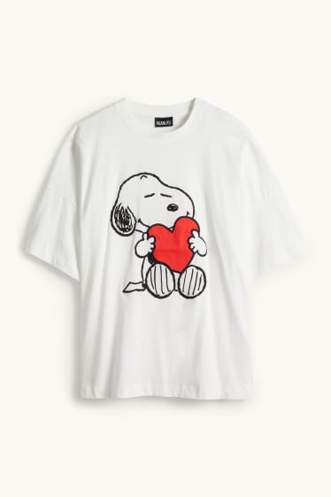 Damen - T-Shirt - Regular Fit - Peanuts - weiss