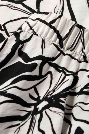 Donna - Gonna - a fiori - nero / bianco