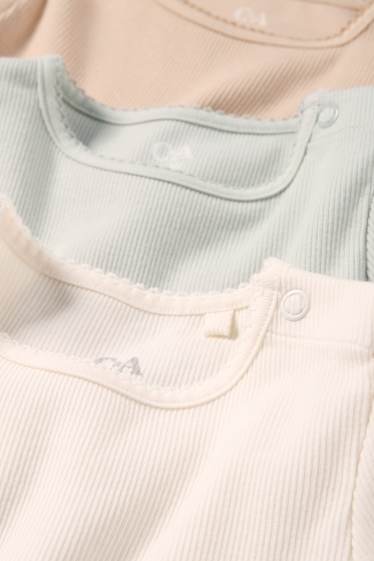 Neonate - Confezione da 3 - maglia a maniche lunghe per neonati - a coste - bianco crema