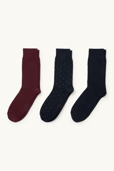 Herren - Multipack 3er - Socken - rot / dunkelblau