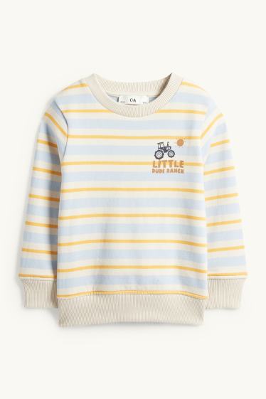Niños - Tractor - sudadera - de rayas - beige claro
