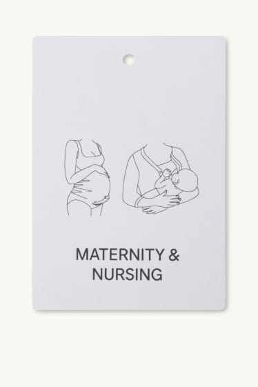 Femmes - T-shirt d’allaitement - slim fit - texture côtelée - blanc