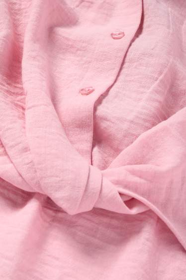 Dames - Blouse met geknoopt detail - roze