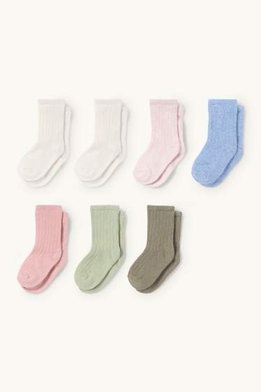 Baby Mädchen - Multipack 7er - Baby-Socken - gerippt - bunt