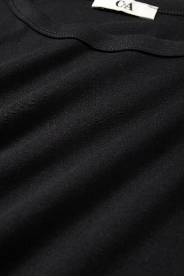 Damen - T-Shirt - Slim Fit - schwarz