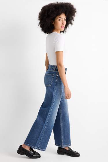 Dámské - Wide leg jeans - mid waist - džíny - modré