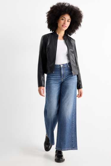 Dámské - Wide leg jeans - mid waist - džíny - modré