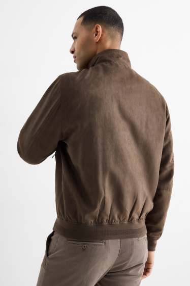 Hommes - Blouson - faux suède - marron