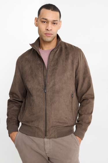 Hommes - Blouson - faux suède - marron