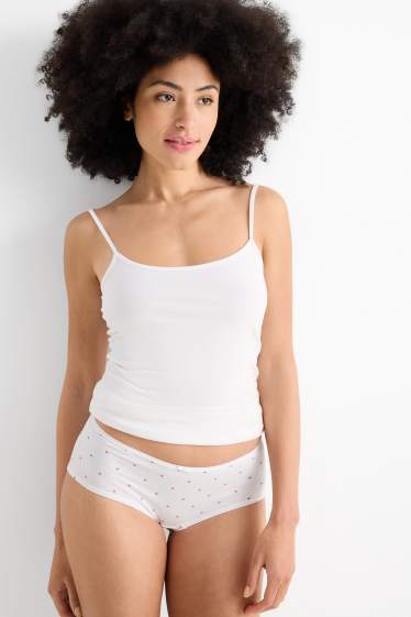 Dona - Paquet de 4 - calces hipster - blanc/rosa