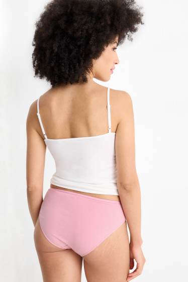 Femmes - Lot de 4 - culottes - noir / rose