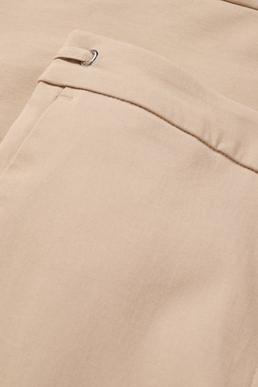 Femei - Pantaloni de stofă - talie medie - tapered fit - bej