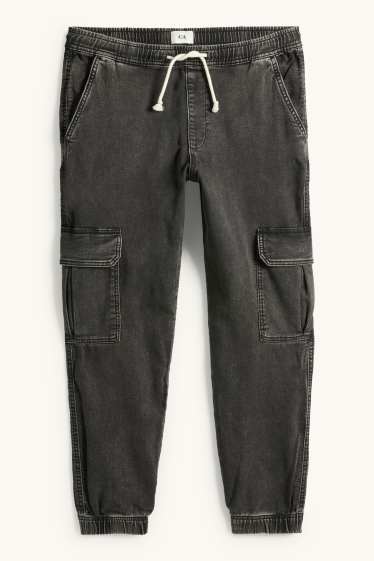 Men - Cargo jeans - LYCRA® - denim-dark gray