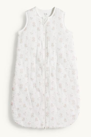 Miminka - dívky - Květiny - spací pytel pro miminka - 6–18 měsíců - bílá