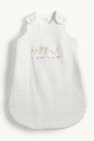 Nadó nen - Vaca, ovella i pollet - sac de dormir per a nadó - 0-4 mesos - blanc