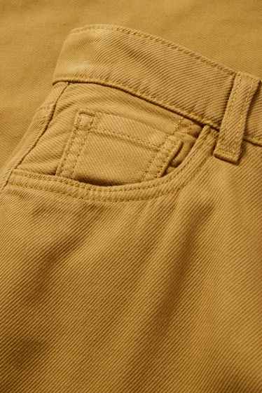 Femei - Pantaloni de stofă - talie înaltă - barrel leg - maro