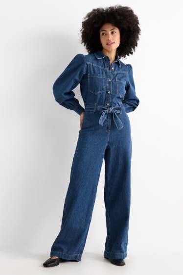 Femmes - Combinaison en jean - jean bleu