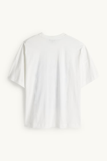 Damen - T-Shirt - Regular Fit - Glanz-Effekt - weiß