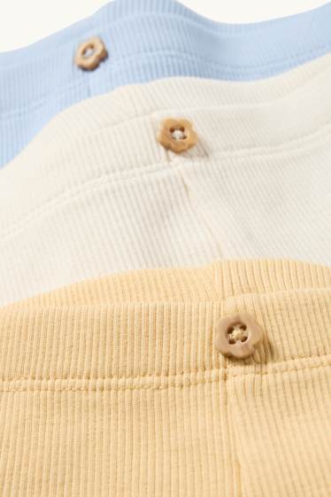 Baby: meisjes - Set van 3 - babylegging - ribstof - geel
