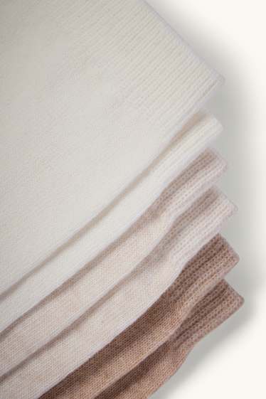 Femei - Multipack 3 perechi - șosete - alb-crem