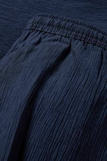 Dames - Pantalon - mid waist - wide leg - donkerblauw