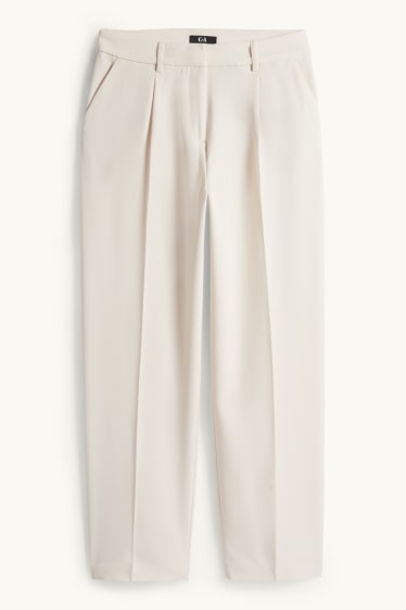 Femmes - Pantalon de toile - high waist - straight leg - beige clair
