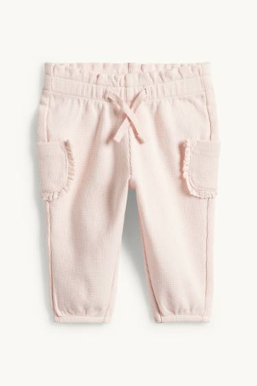 Bébés filles - Pantalon de jogging pour bébé - finition texturée - rose