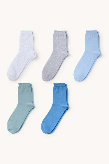 Damen - Multipack 5er - Socken - hellblau