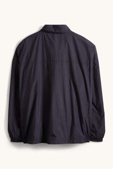 Pánské - Blouson s kapucí - z vodoodpudivého materiálu - tmavomodrá