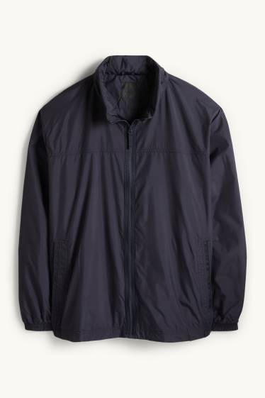 Pánské - Blouson s kapucí - z vodoodpudivého materiálu - tmavomodrá