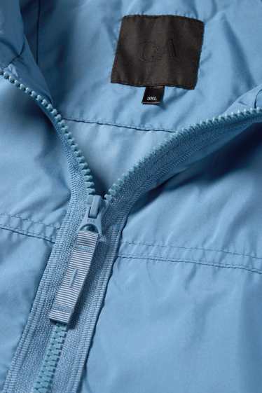 Pánské - Blouson s kapucí - z vodoodpudivého materiálu - světle modrá