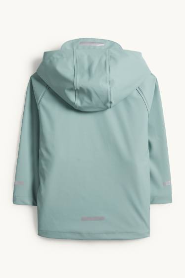 Children Boys - Rain jacket with hood - waterproof - turquoise