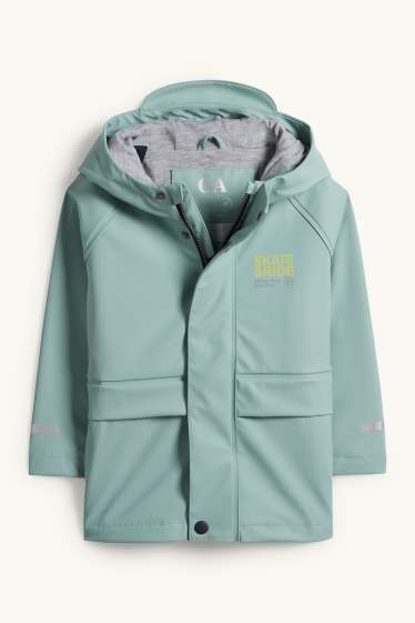 Children Boys - Rain jacket with hood - waterproof - turquoise