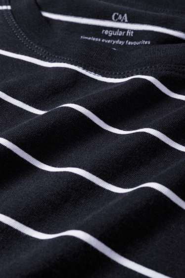 Femmes - T-shirt - regular fit - à rayures - bleu foncé / blanc