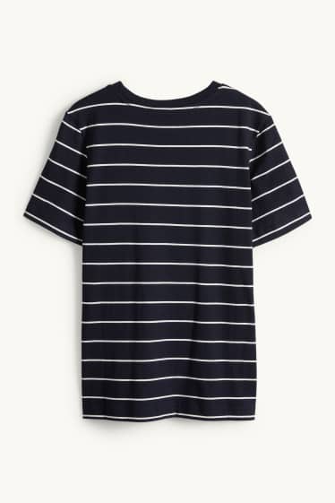 Femmes - T-shirt - regular fit - à rayures - bleu foncé / blanc