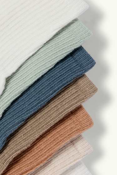 Nadó nen - Paquet de 7 - mitjons per a nadó - acanalats - multicolor