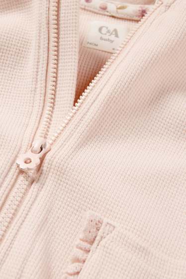 Bebeluși - fete - Hanorac cu fermoar și glugă pentru bebeluși - structurat - roz