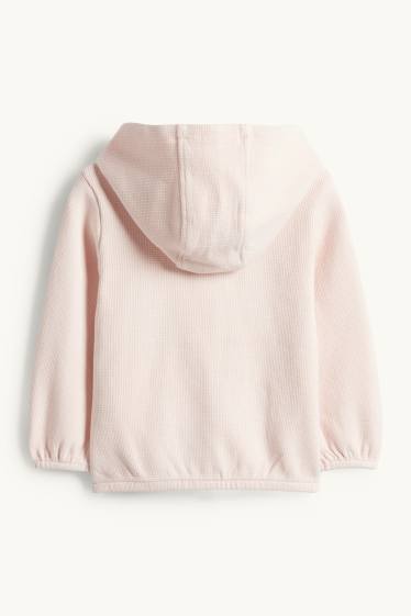Bebeluși - fete - Hanorac cu fermoar și glugă pentru bebeluși - structurat - roz