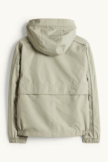 Kinder Mädchen - Regenjacke mit Kapuze - wasserdicht - hellgrün