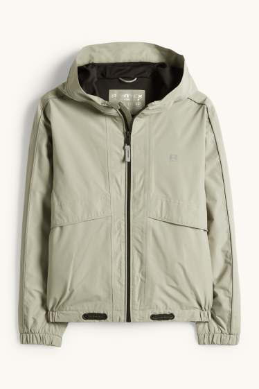 Kinder Mädchen - Regenjacke mit Kapuze - wasserdicht - hellgrün