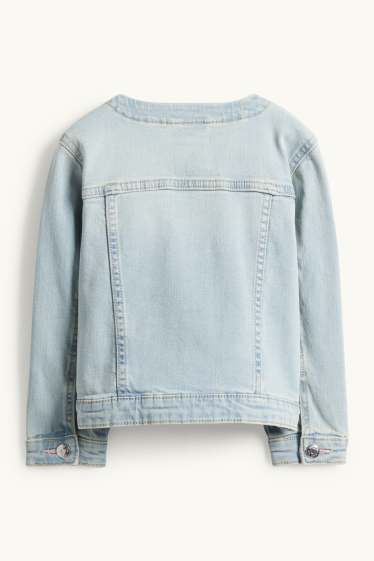 Kinder Mädchen - Jeansjacke mit Strasssteinen - helljeansblau