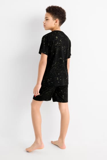 Děti - chlapci - Ježek Sonic - letní pyžamo - 2dílné - červená/černá