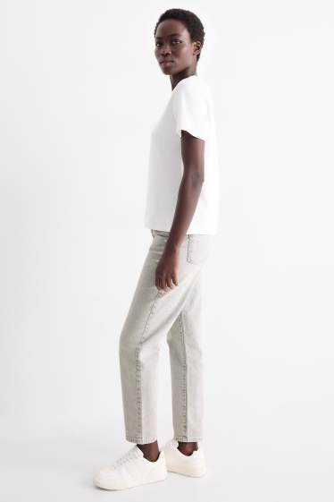 Donna - Mom jeans - vita alta - LYCRA® - jeans grigio chiaro