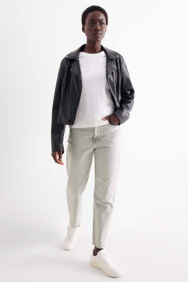 Donna - Mom jeans - vita alta - LYCRA® - jeans grigio chiaro