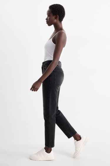 Damen - Mom Jeans - High Waist - LYCRA® - dunkeljeansgrau