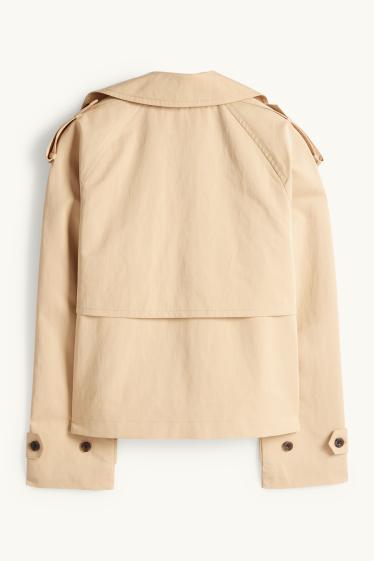 Dames - Korte trenchcoat - beige