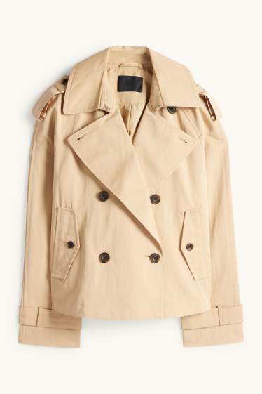 Dames - Korte trenchcoat - beige