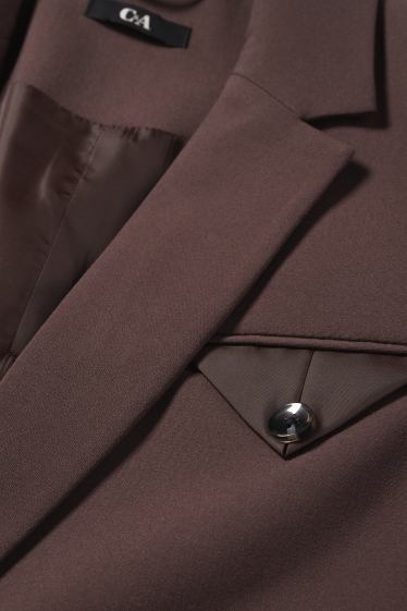 Femmes - Blazer - relaxed fit - marron foncé